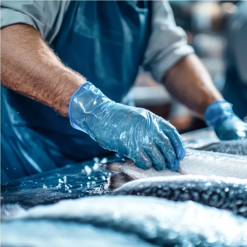 People wearing a rubber apron FDA approved in the foodindustry