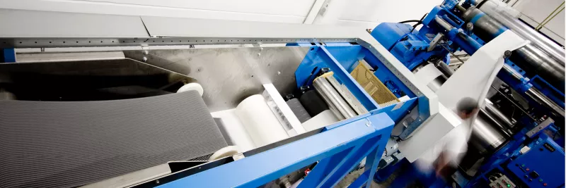 Close up of our colour service system making a white compound