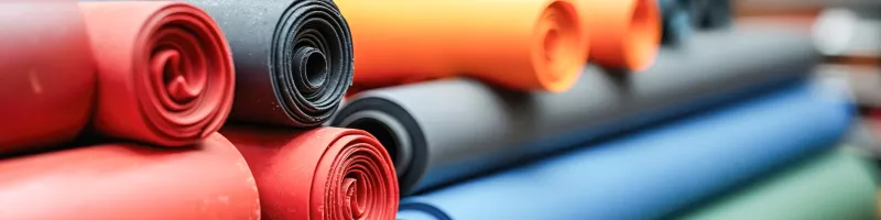 Multiple colours of rubber